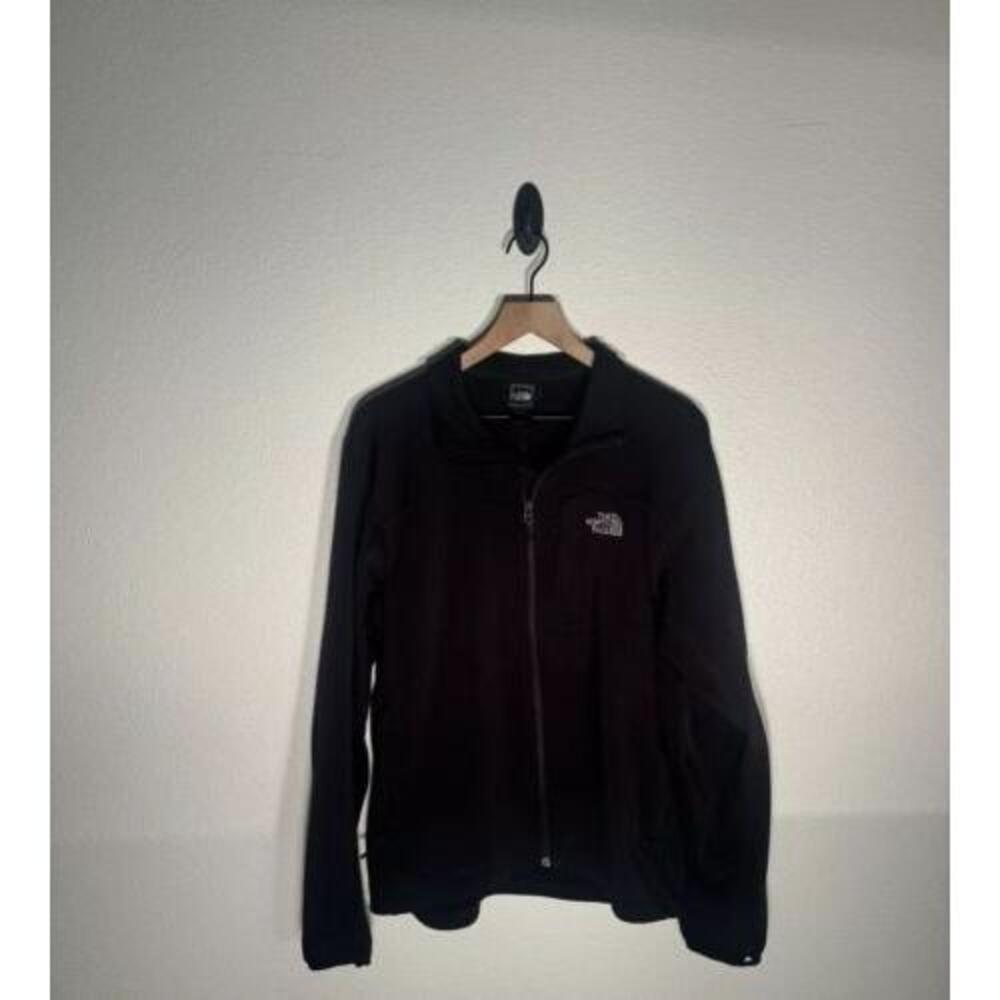 The North Face Fleece Men's Large Black Zip Front Jacket Multi Pocket Outdoors